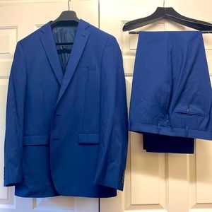 Calvin klein blue 2 pc wool suit